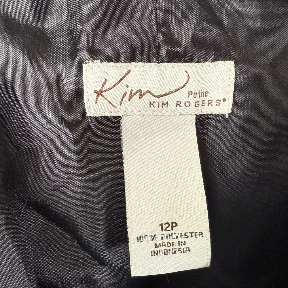VTG‎ Y2K Kim Rogers Blazer 12P Brown Metallic Animal Print Mob Wife Faux Suede - Picture 6 of 8